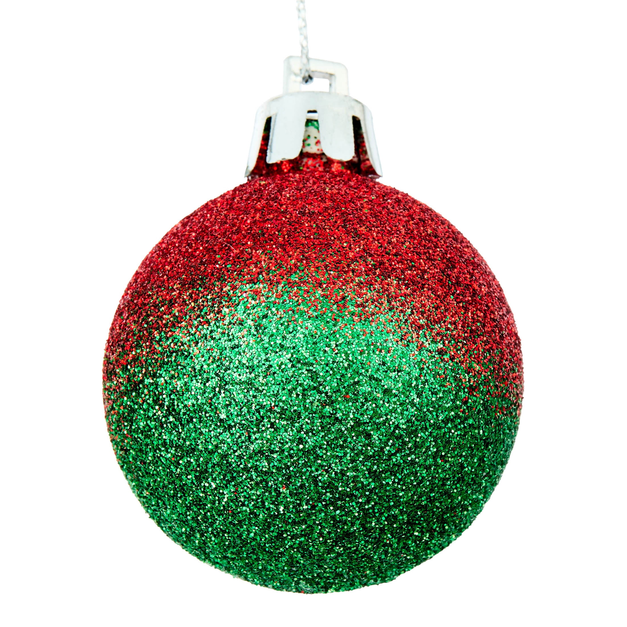 4-Count Red and Green Glitter Mini Christmas Ornaments, 2", by Holiday Time