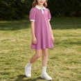thumbnail image 7 of Amidoa Girls Summer Dresses A-Line Short Sleeve Dresses Print Kids Casual Sundress Pink Size 8, 7 of 7