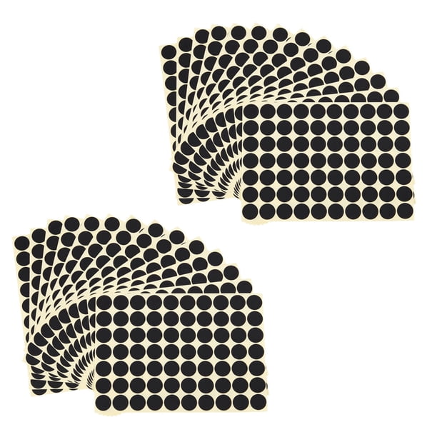 2X CíRculos de 19 mm Código Redondo Pegatinas Autoadhesivas Etiquetas Adhesivas Negro