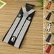 thumbnail image 5 of ALSLIAO Tirantes elásticos negros ajustables con cierre de clip en forma de Y para mujer y hombre, color blanco, 5 of 8