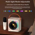 thumbnail image 4 of Portable Mini Karaoke Machine Set Bluetooth Speaker Colorful Light Surround with 2 Wireless Microphones for Kid Adults B, 4 of 4