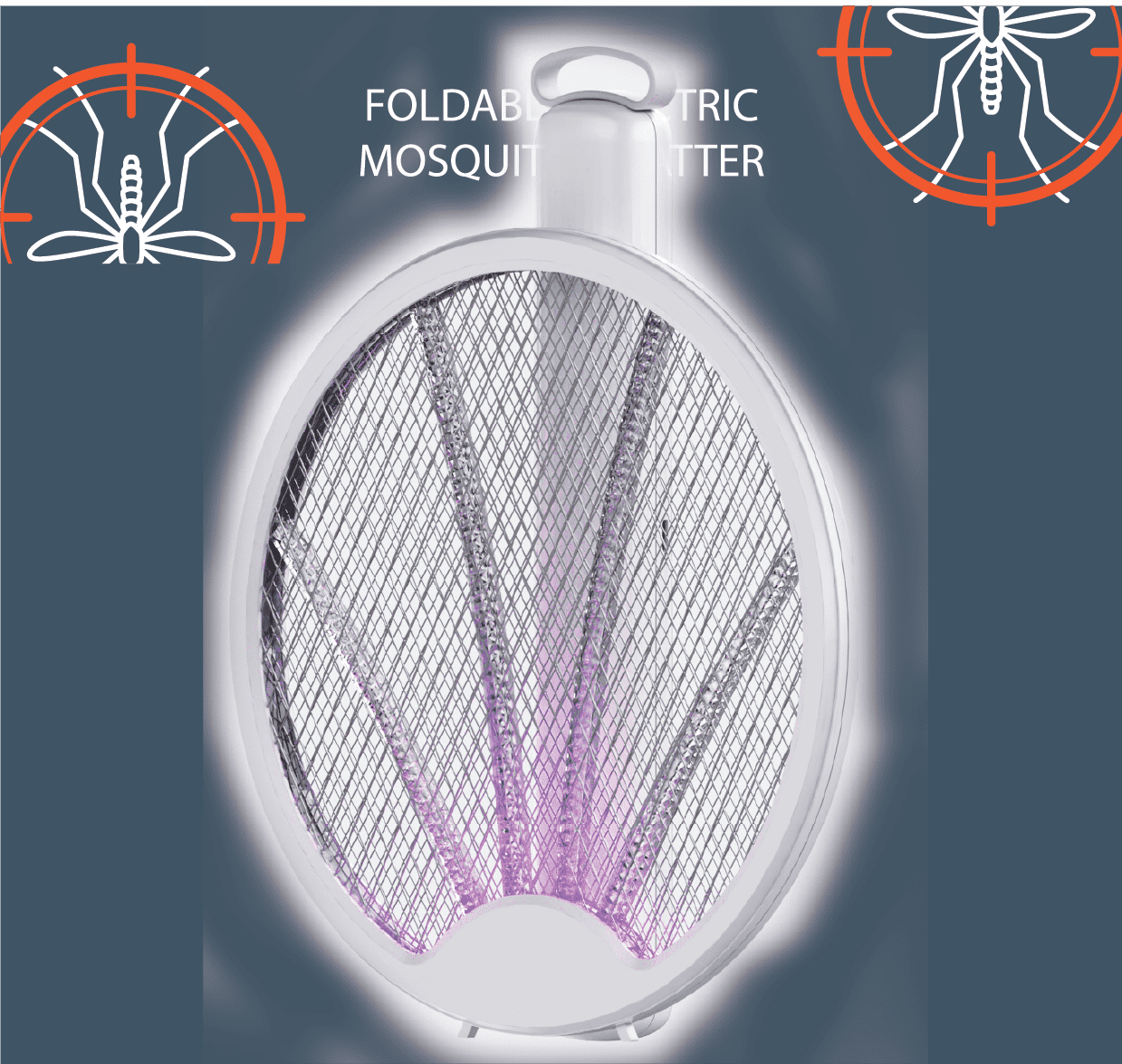 Electric Fly Swatter Racket, Rechargeable, 2 in 1 Smart Bug Zapper Racket with USB Rechargeable Base, Powerful Mosquitoes Trap Lamp & Fly Killer, 3-Layer Safety Mesh for Home, Bedroom, Kitchen, Patio