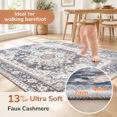 Soft Area Rugs 5x7 Persian-inspired Washable Rug Blue & - Walmart.com