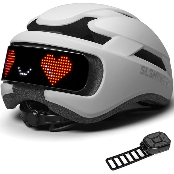 LED Bike Helmet with Light - DIY LED Screen Display Helmet for Scooter, Bicycle, Bicycle Helmet Light for Adult Men and Women