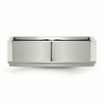 thumbnail image 3 of Stainless Steel Ridged-Edge 8mm Polished Band Ring 11.5 Size, 3 of 6