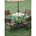 thumbnail image 4 of Outdoor Tablecloth with Umbrella Hole for Patio/Picnic/Party/Camping, Monstera Leaves Waterproof Table Cloth Square Cover Washable, Green Yellow Botanical Palm Leaf Summer Beige (60"x 60"), 4 of 8