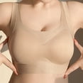thumbnail image 6 of Zpanxa Wireless Bras for Women Seamless Padded Wide Straps Breathable Everyday Tank Bra Khaki 40BC, 6 of 8