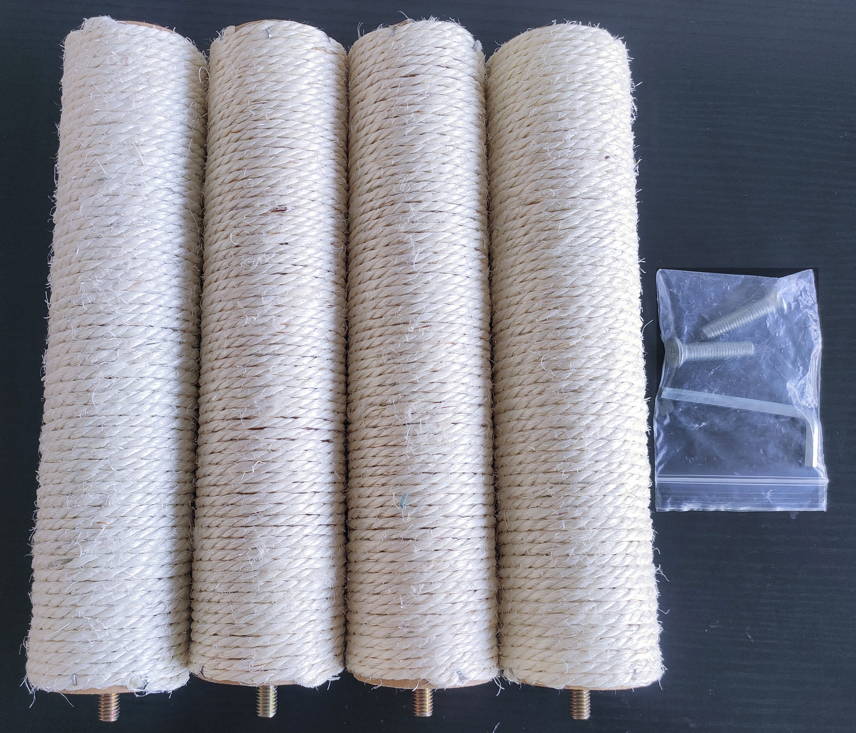 Hemp Rope Scratcher Posts for Indoor Kittens and Large Cats with Screws