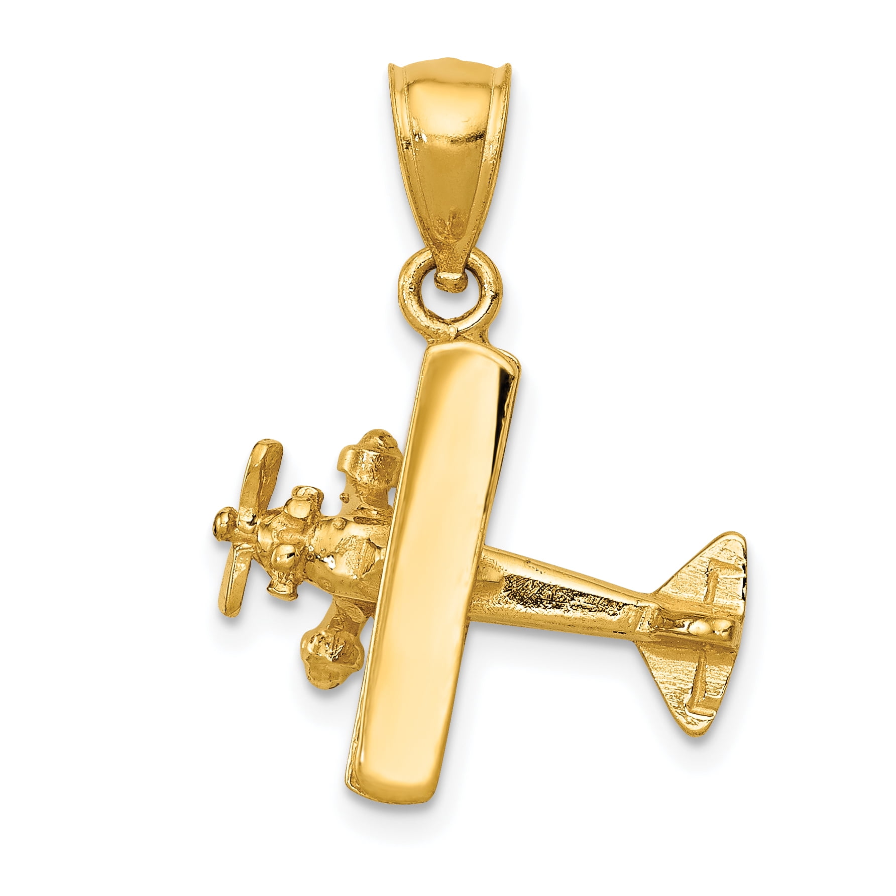 14k Yellow Gold 3 D Airplane Pendant Charm Necklace Travel Transportation Man Fine Jewelry Gift For Dad Mens Him - 14k Gold Pendants For Him 14k Yellow Gold 3 D Airplane Pendant Charm Necklace Travel Transportation Man Fine Jewelry Gift For Dad Mens Him - 14k Gold Pendants For Him