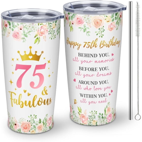 75th Birthday Gifts for Women, 75 Year Old Birthday Gifts for Women, 1949 Birthday Gifts Women, Birthday Gifts for Women Turning 75,Gifts for 75th Birthday Tumbler 20oz 1pc