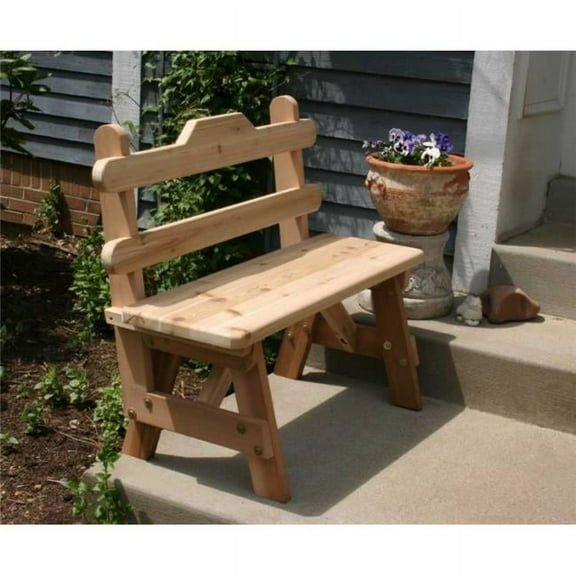 Creek Vine Design 6 ft. Cedar Tab Back Bench