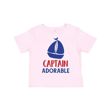 

Inktastic Captain Adorable Sail Boat Sailing - Red Blue Boys Toddler T-Shirt