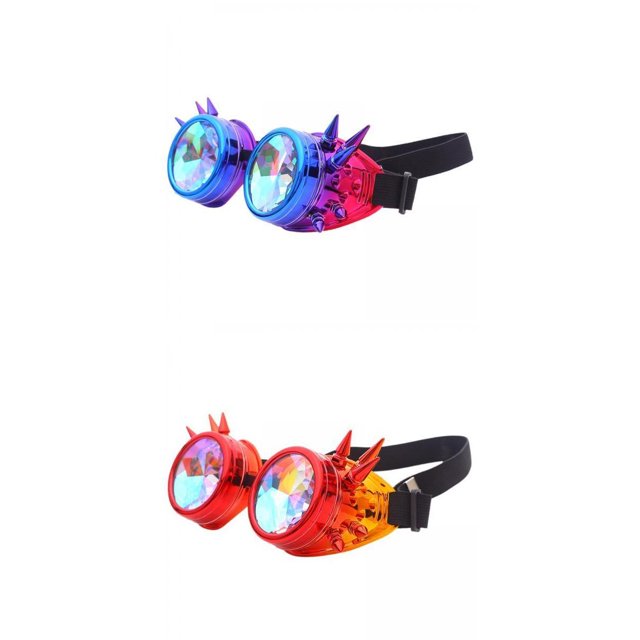 BELOVING Steampunk Concert Goggles - Double Pack Blue+Red