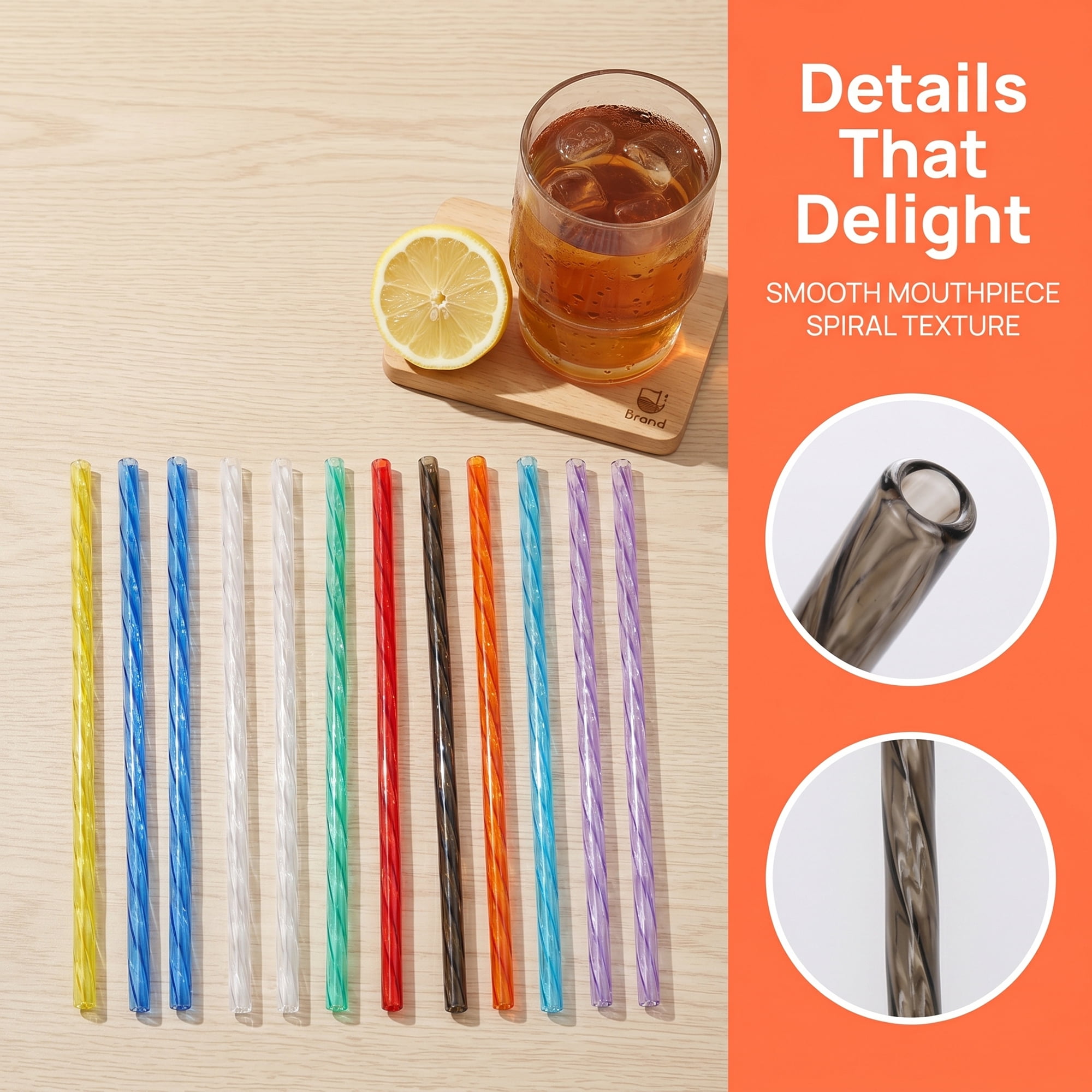 Unique Bargains 12Pcs Reusable Plastic Straws for 40 oz Tumbler Color C