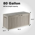 thumbnail image 2 of EasyUp 80 Gallon Resin Deck Box, Lockable Patio Outdoor Storage Box for Furniture, Garden Tools and Tools Storage, Waterproof Outside Storage Boxes（Grey）, 2 of 8