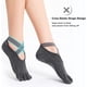 thumbnail image 3 of 4 pares de calcetines de yoga para mujer, calcetines de pilates antideslizantes con agarre de 5 dedos, calcetines deportivos, suela de goma adecuada, para baile, yoga, pilates TUNC Sencillez, 3 of 5
