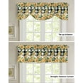 thumbnail image 4 of Tie Up Valance Curtain for Kitchen, Green Gnome Sunflower Butterfly Rod Pocket Short Curtains Adjustable Tie-Up Shade Valances, Black Plaid Lattice Window Treatment for Bathroom Living Room Bedroom, 4 of 7