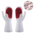thumbnail image 1 of Silicone Gloves, Reusable Waterproof Cleaning Gloves With Cleaning Brush, 1 of 5