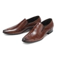 thumbnail image 5 of Santimon Coffee Loafers for Men Unique Comfortable Slip on Dress Shoes US 7, 5 of 8