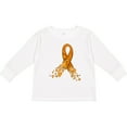 thumbnail image 3 of Inktastic Leukemia Awareness with Orange Ribbon Made of Hearts Boys or Girls Long Sleeve Toddler T-Shirt, 3 of 5