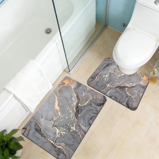 Alfombrillas de Baño para Piso de Baño Alfombrilla de Piso de Baño Alfombrilla de Absorción de Agua Doméstica, Alfombras de Piso de Poliéster Multicolor 50x80cm 40x60cm para el Hogar