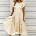 thumbnail image 3 of QJUHUNG Robe Midi Formelle pour Femmes Soirée Été Col en V Manches Courtes T-Shirt Soirée Invité de Mariage Style Asymétrique B-8 Cocktail Gris_i L, 3 of 6