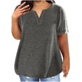 thumbnail image 2 of Womens Plus Size Tops V Neck T Shirts Casual Tee Shirts 2025 Summer Short Sleeve Tops Oversized Trendy Dressy Blouses, 2 of 5