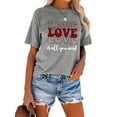 thumbnail image 3 of Anbech LOVE Printed T-Shirt for Women Casual Valentine's Day Graphic LOVE Is All You Need Junior Girls Short Sleeve Tee Tops with Crew Neck, 3 of 10
