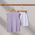 thumbnail image 5 of Qtocio Ensemble Actif Unisexe Été Débardeur Sans Manches Col Rond Shorts Taille Élastique Respirant Sport 2 Pcs, 5 of 5