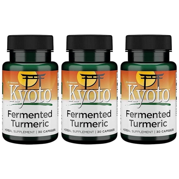 Swanson Maximum Strength Fermented Turmeric 760 Milligrams 30 Capsules (3 Pack)