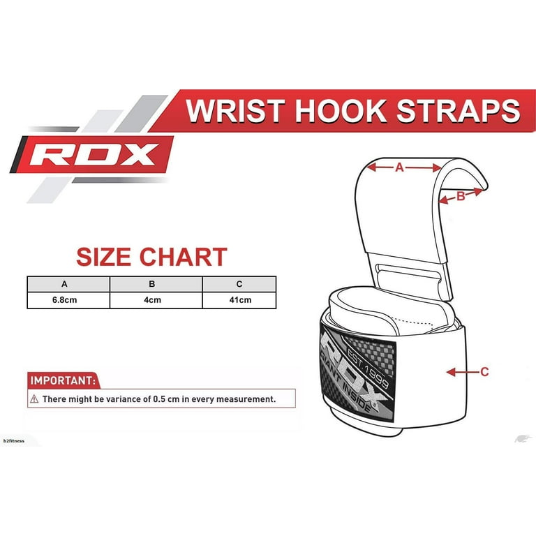 RDX, RDX W5 Weight Lifting Hook Straps - Red, Straps / Hooks