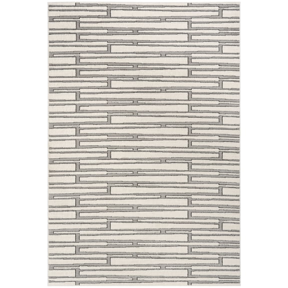 Nourison Nordic 4' x 6' Ivory Grey Scandinavian Indoor Rug
