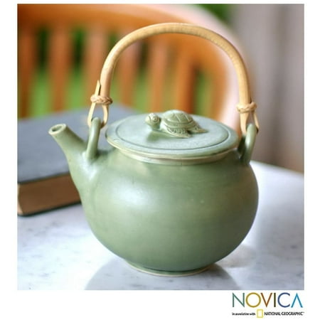 

Novica Handmade Ceramic Rain Frog Teapot (Indonesia)Solid