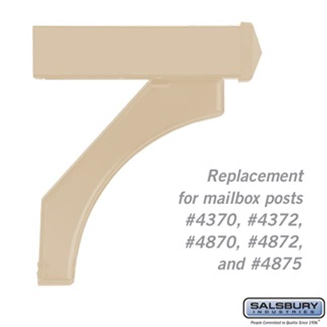 Beige Salsbury Industries 4877BGE Arm Kit Replacement for Deluxe Post for 1 Mailbox