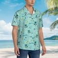 thumbnail image 5 of Balery Hawaiian Style Print Men's Hawaiian Shirts Short Sleeve Beach Shirt Relaxed Fit Vacation Button Down Shirts-Large, 5 of 9