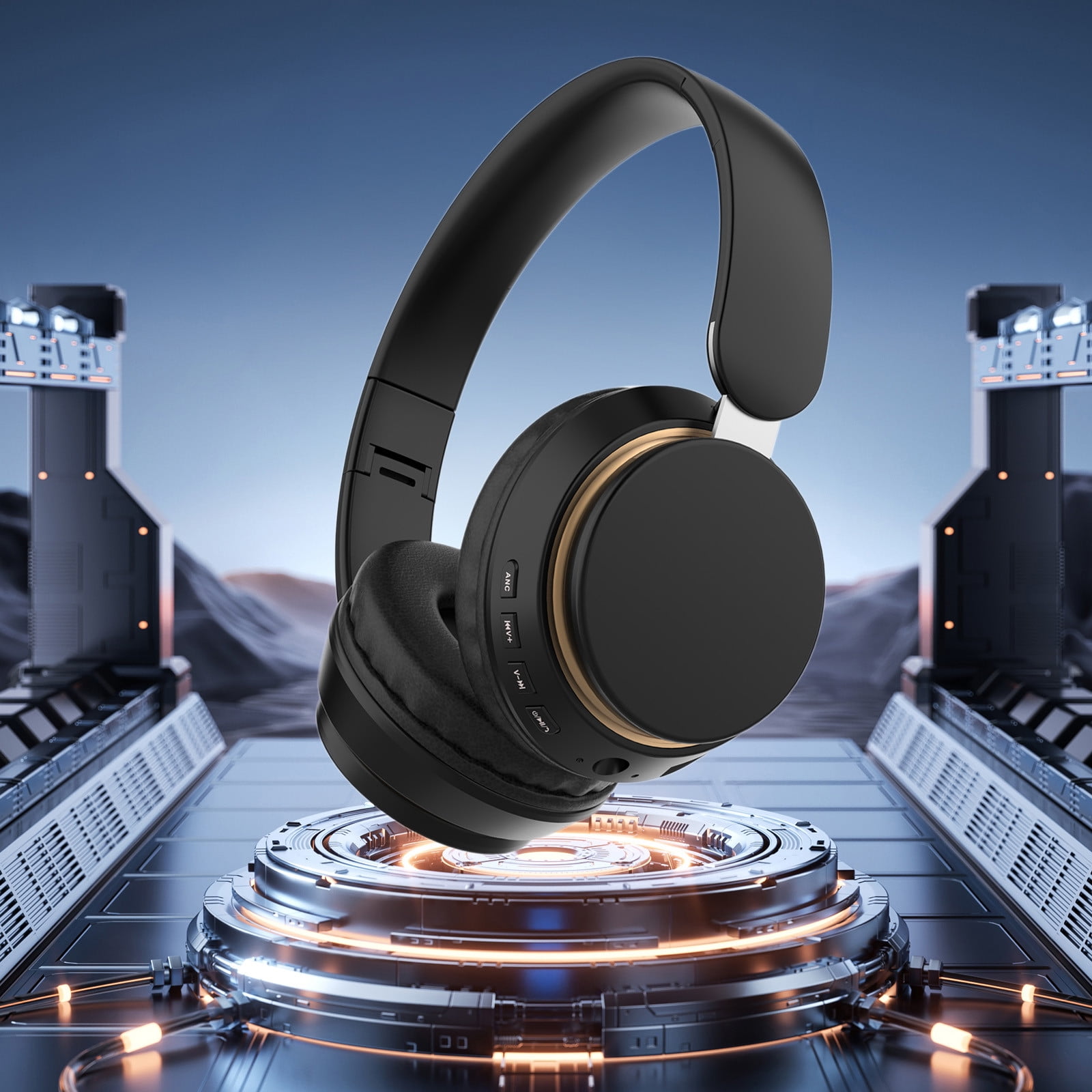 Matoen Bluetooth Headset, 2024 Wireless Bluetooth V5.3 Headphones with Microphone, Active Noise Canceling Wireless Headset with Mic for Work/Mobile Phone/Laptop Computer