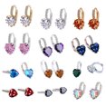 thumbnail image 4 of Pendientes de aro elegantes Minnieouse con diamantes de imitación en forma de corazón Colorido, 4 of 6