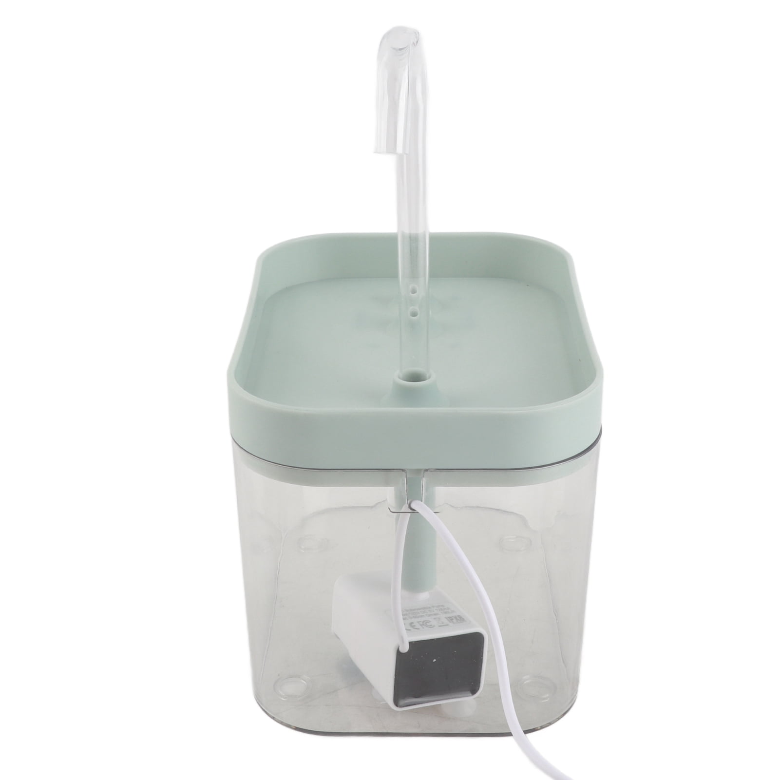 NFTIGB Cat Water Fountain Automatic Quiet USB Powered Transparent Pet Water Dispenser with Elbow Tube 1.5L / 50.72 oz Blue Lid