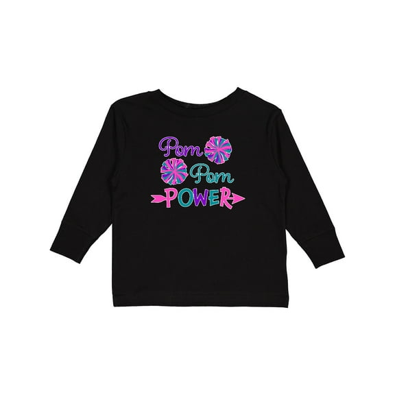 Inktastic Pom Pom Power- cheerleader Boys or Girls Long Sleeve Toddler T-Shirt