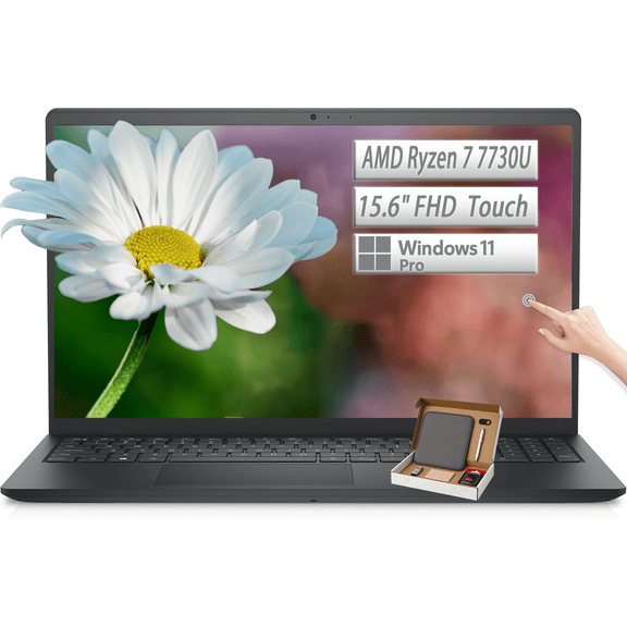 Dell Inspiron 15 Laptop for Business & Student, 15.6" FHD Touchscreen IPS, AMD Ryzen 7 7730U (Up to 4.5GHz), 16GB RAM 1TB SSD, AMD Radeon Graphics, Wi-Fi 6, Windows 11 Pro