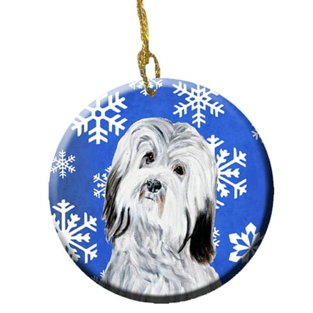 Havanese Winter Snowflakes Ceramic Ornament SC9785CO1