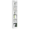 thumbnail image 1 of FullFurnique 7-layer Simple Slim Bookcase with Top Open Compartment, White, 1 of 9
