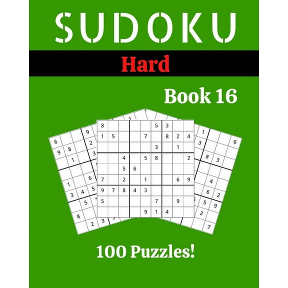 Sudoku Hard Book 16: 100 Sudoku for Adults - Large Print - Hard Difficulty - Solutions at the End - 8'' x 10'' (Paperback)(Large Print)