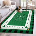 thumbnail image 5 of Area Rug 48×72in, St. Patrick's Day Celtic Knots Lucky Shamrock Floor Carpet Living Room Rug, Buffalo Plaid Non-Slip Welcome Mat Indoor Rugs for Bedroom Dining Room, 5 of 9