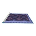 thumbnail image 2 of Ahgly Company Machine Washable Indoor Round Oriental Blue Traditional Area Rugs, 3' Round, 2 of 4