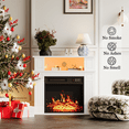 thumbnail image 3 of Waleaf 28" Electric Fireplace with Mantel Wooden Surround Freestanding Firebox for Living Room,White, 3 of 7