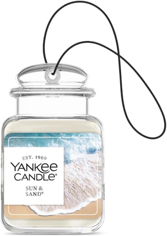 Yankee Candle Car Jar Ultimate Hanging Car Air Fresheners, Sun & Sand, 0.96 oz (Pack of 4)