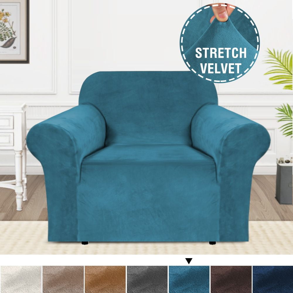 H.VERSAILTEX 1-Piece Luxury Velvet Armchair Stretch Slipcover