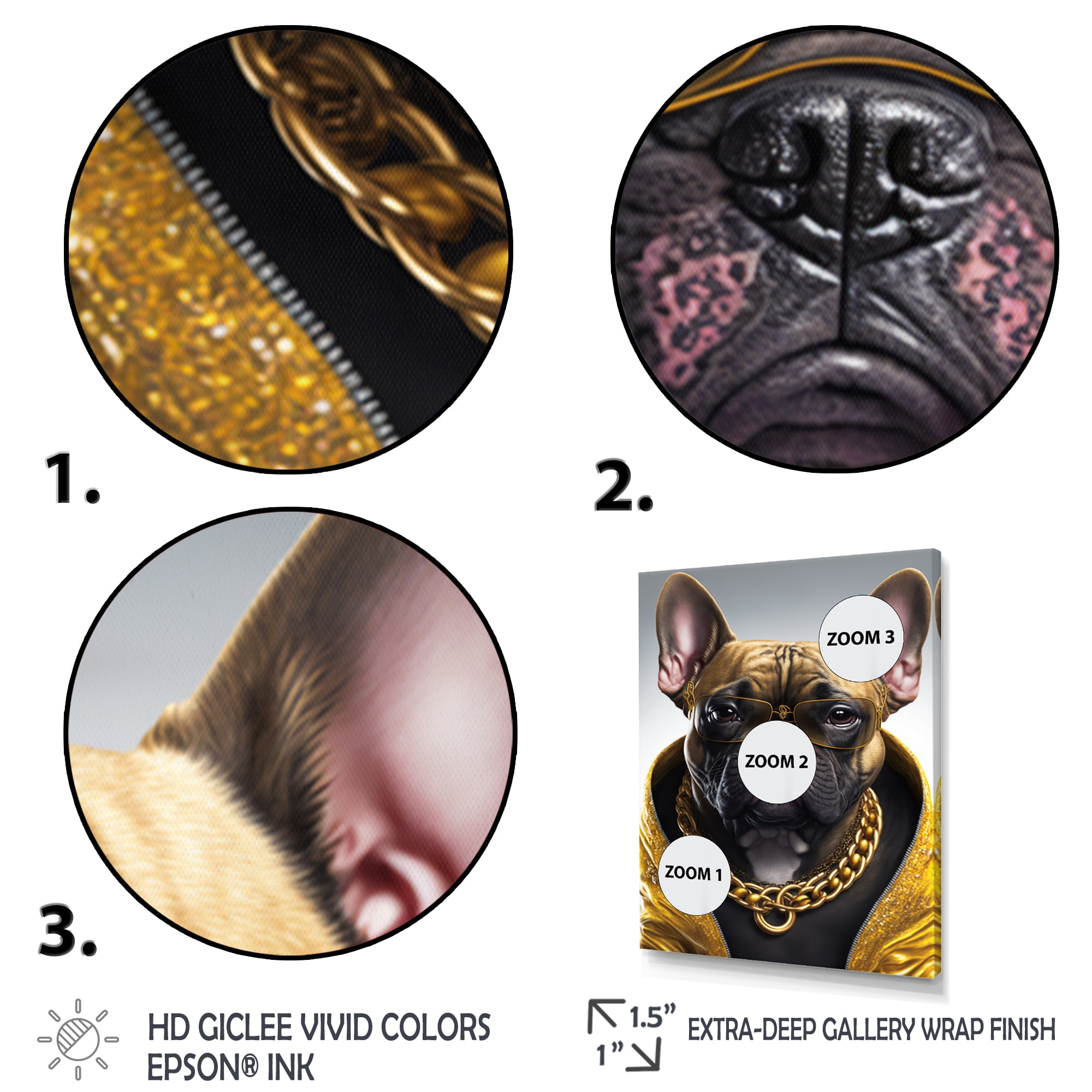 Designart Frenchie Gangster In NYC I Canvas Wall Art