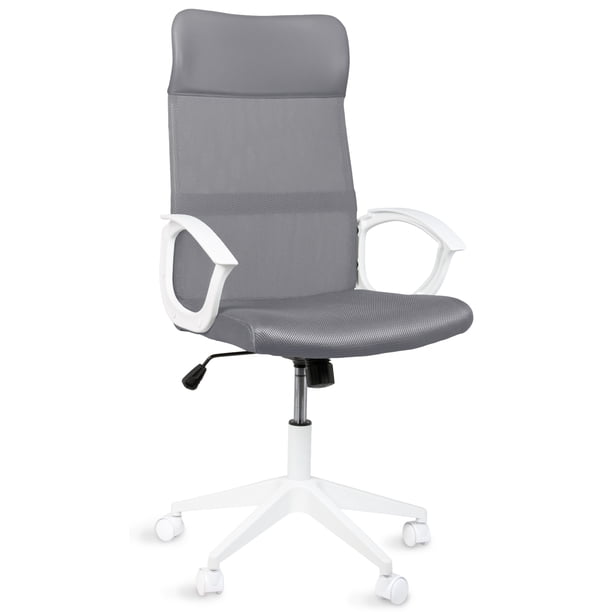 MAGMALIFE Silla de Oficina Stilla Ergonómica con Reposacabezas, Respaldo de Malla Transpirable, Altura e Inclinación Ajustables, Reposabrazos Abatibles y Ruedas 360° Silenciosas, Soporta 150kg (Gris)